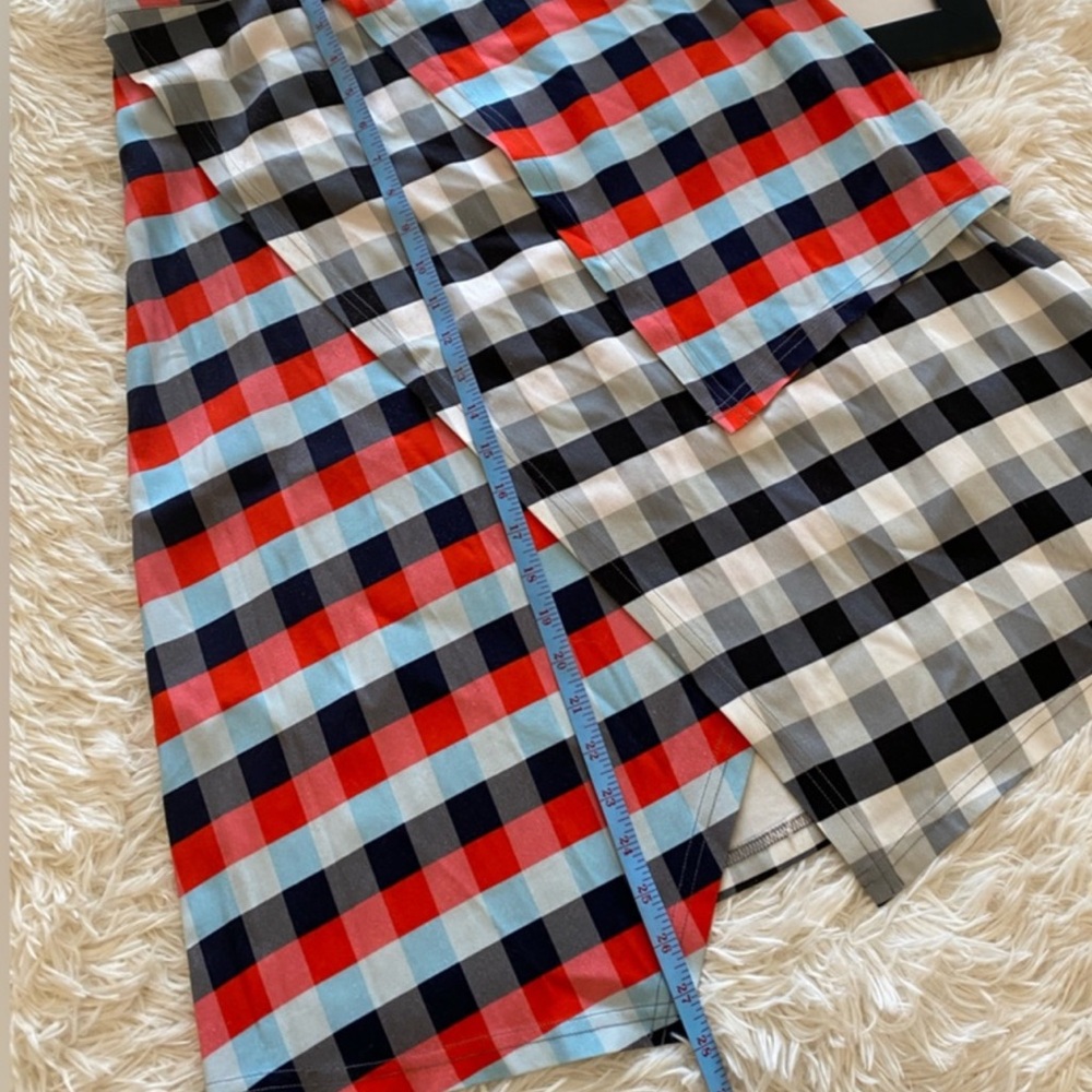 Tanya Taylor Skirt Gorgeous Checked Skirt Asymmetricsl size 6 EUC - Picture 7 of 7